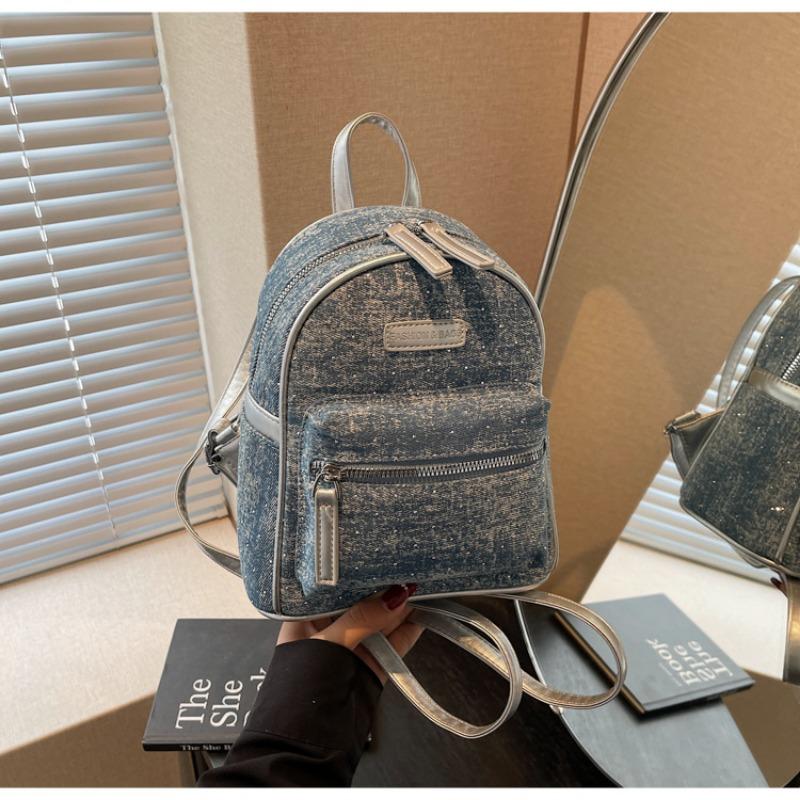 Retro Denim Backpack Large Capacity Women's Versatile Schoolbag Fresh Simple High Value Women's Backpack