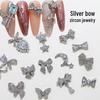 Silver Bow Zircon Nail Art: Luxury Stars & Butterflies Decorations with Diamond Accents