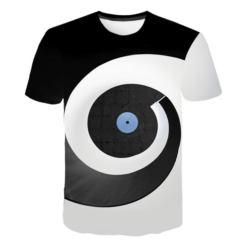 Letní trendy personalizovaná kreativní kulatá vzorovaná 3D digitálně potištěná trička s krátkým rukávem pro muže a ženy
