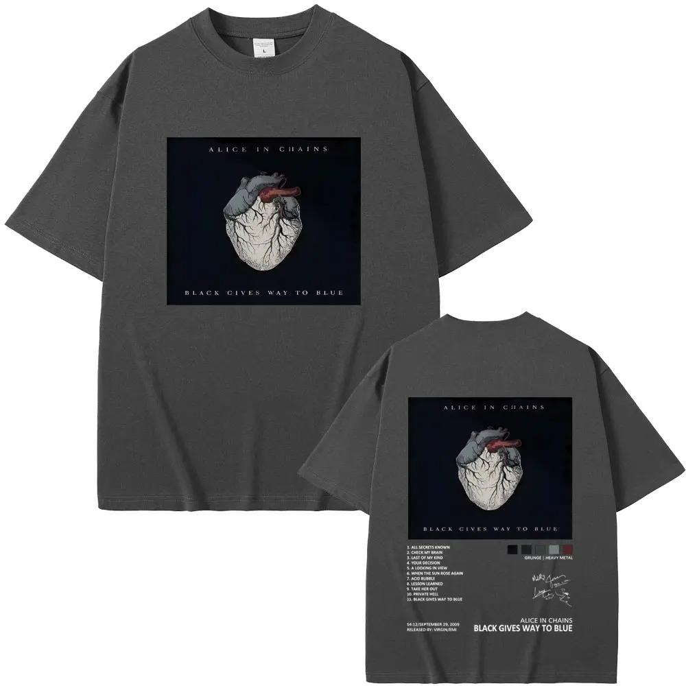 Alice in Chains Black Gives Way To Blue Album Tee Unisex Vintage Goth Punk Grunge Rock Mens Oversized Cotton TShirt