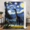 1PC Starry Night Dinosaur Adventure Blanket Soft Comfortable All Seasons Suitable Sofa Office Travel Festive Gift