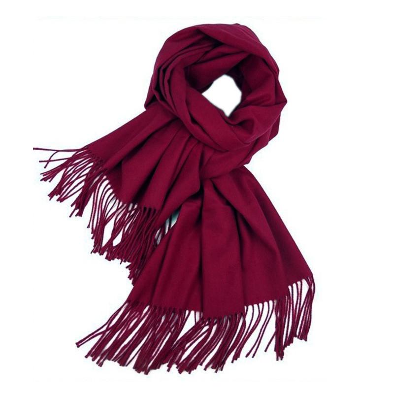 Cashmere Scarf for Women Autumn and Winter Solid Color Tassel Warm Large Shawl Men's Scarf Imitation Cashmere Winter Scarf