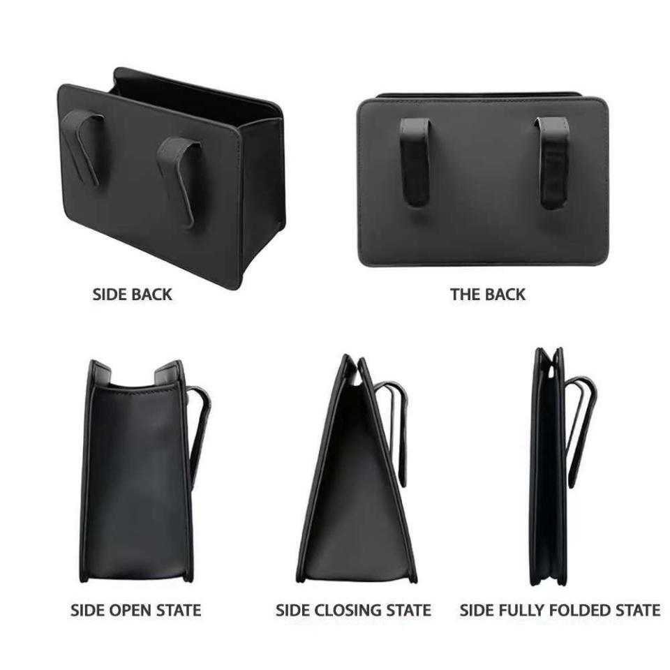 Car Trash Can Car Door Storage Box Foldable Seat Back Hanging Storage Bag Storage Box Car Interior Products