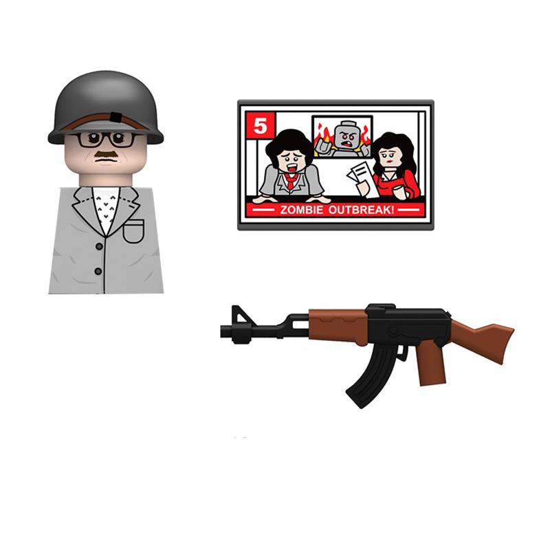 

Хоррор Хэллоуин Военный Ходячие мертвецы Солдат Фигурки Экшн Конструктор Армия Пехота Шлем Оружие Кирпичики Детская Игрушка Подарок