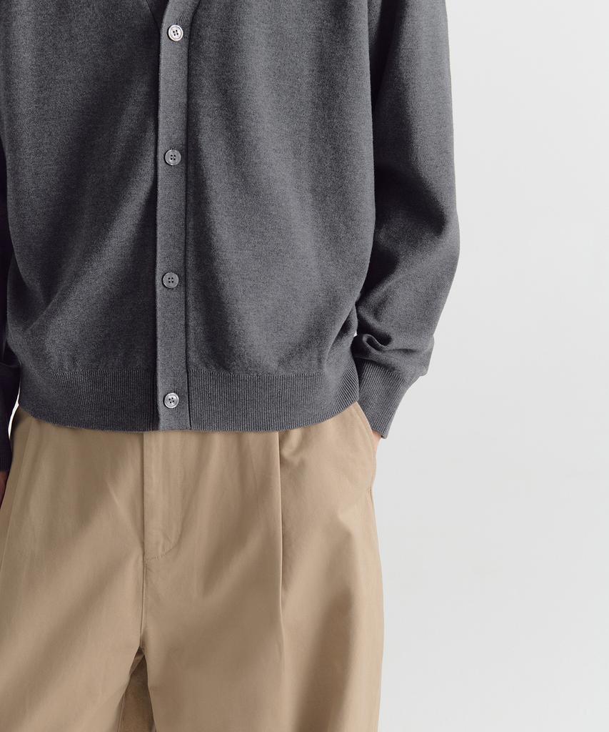 Musinsa Standard Cotton Tencel Essential Cardigan [Medium Gray]