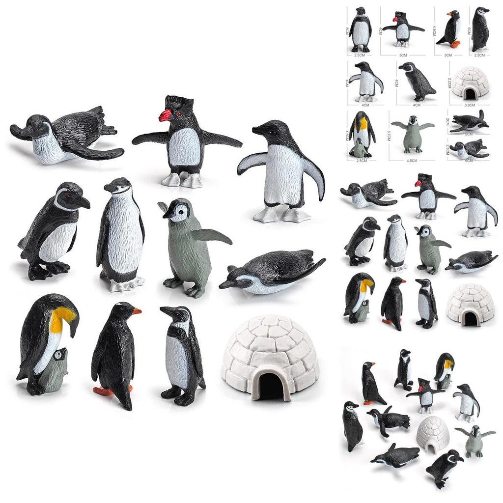 Miniatur-Pinguin-Modellset, PVC-Sammelfiguren für arktische Dekoration
