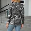 Women's Casual Fashion Sexy Comfort Halloween Printed V-Neck Button Long Sleeve