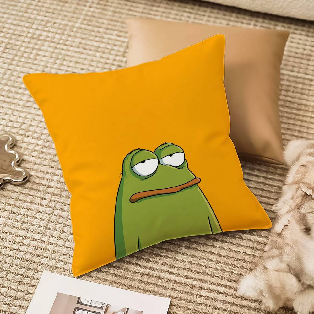 F-Frog Pillow Case Sofa And Living Room Decorative Cushion Covers Dust-proof And Mite-proof Invisible Zipper