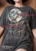 Dinosaur Velociraptor Pack Night Hunter Comfort Colors® Tshirt, Moon Ancient Predator Nature Vintage Bootleg 90s Graphic Tee