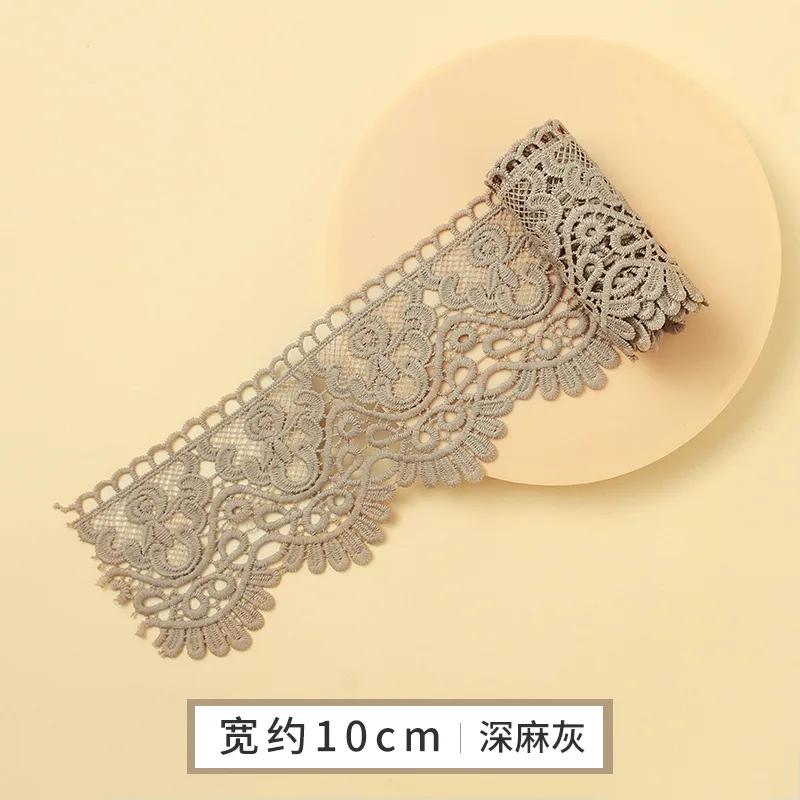 Colorful Hollow Out Floral Embroidered Lace Ribbon DIY Apparel Sewing Fabric 10cm Wide Handmade Crafts Water Soluble Lace Tape