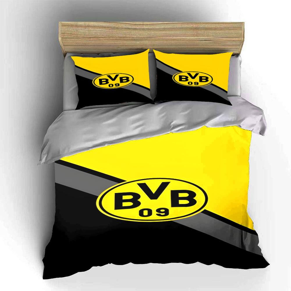 Gelbes BVB 09 Logo. Bettwäsche-Sets Bettbezug-Sets Bettbezüge Kissenbezüge(1* Bettbezug 2* Kissenbezüge ohne Bettdecke)