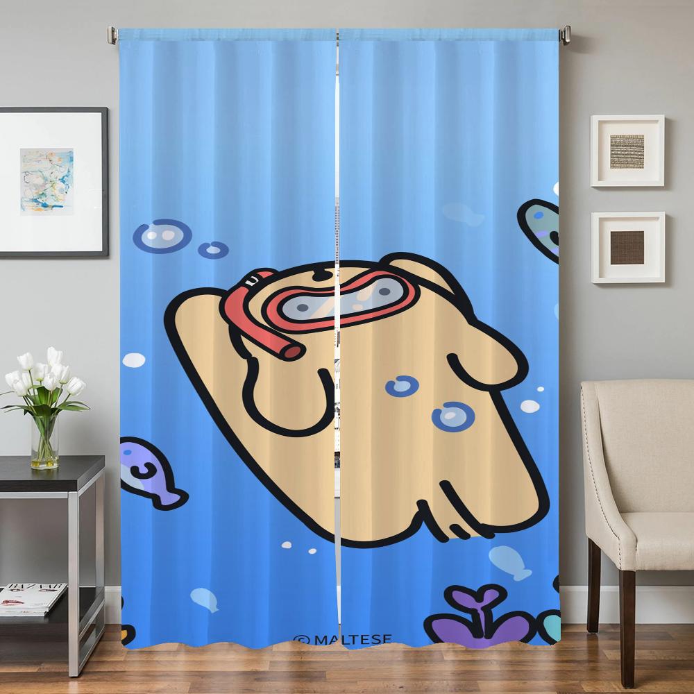 Wystrój Domu Zasłony Kuchenne do Salonu 2 Sztuki Zasłony Zaciemniające Zasłona na Drzwi Maltańczyk Przegroda Dekoracja Sypialni