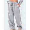 Womens Wide Leg Sweatpants Elastic Straight Legged Sweatpants Basic Baggy Comfy Jogger Sweat Pants Orange Gray