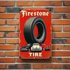 Vintage Firestone Tire Tin Sign Retro Garage Wall Art Home Bar Decor
