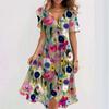 2024 V-Neck Floral Print Casual Loose Dress - New Hot Selling Comfortable Design
