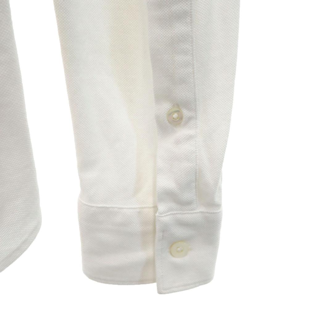 FRED PERRY Striped Pattern Long sleeve Fawn shirt S white Men's Used