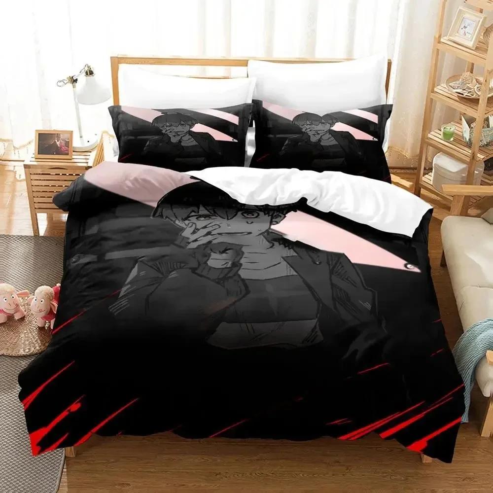 MILGRAM Single Double Quen King-Sized Dimensionsd Dimensions Beding Set Young Boys Bedrom Soft Duvet Cover Set 3D Printed Anime Bed Shet Set
