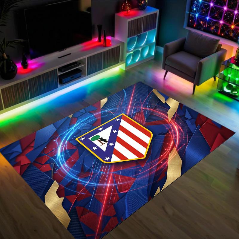 Design Atletico Madryt Kryształowy Aksamitny Dywan Przytulny Nie?Antypoślizgowy Dywan Wzorzysty Do Sypialni Salonu Przedpokoju