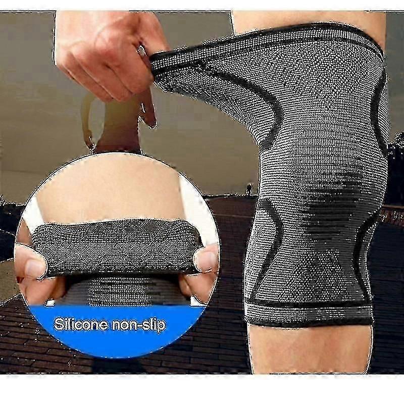2026 Hot!! 2 Pack Knee Brace Compression Sleeve Support For Men Running Riding Silicone Antiskid Knee