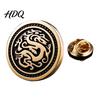 Men Collar Pin Vintage Embossed Pattern Lapel Pin Zinc Alloy Suit Coat Metal Button for Formal Corsage Decoration