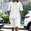 Completo Due Pezzi Casual Larga T-shirt Monocolore Oversize e Pantaloncini da Uomo