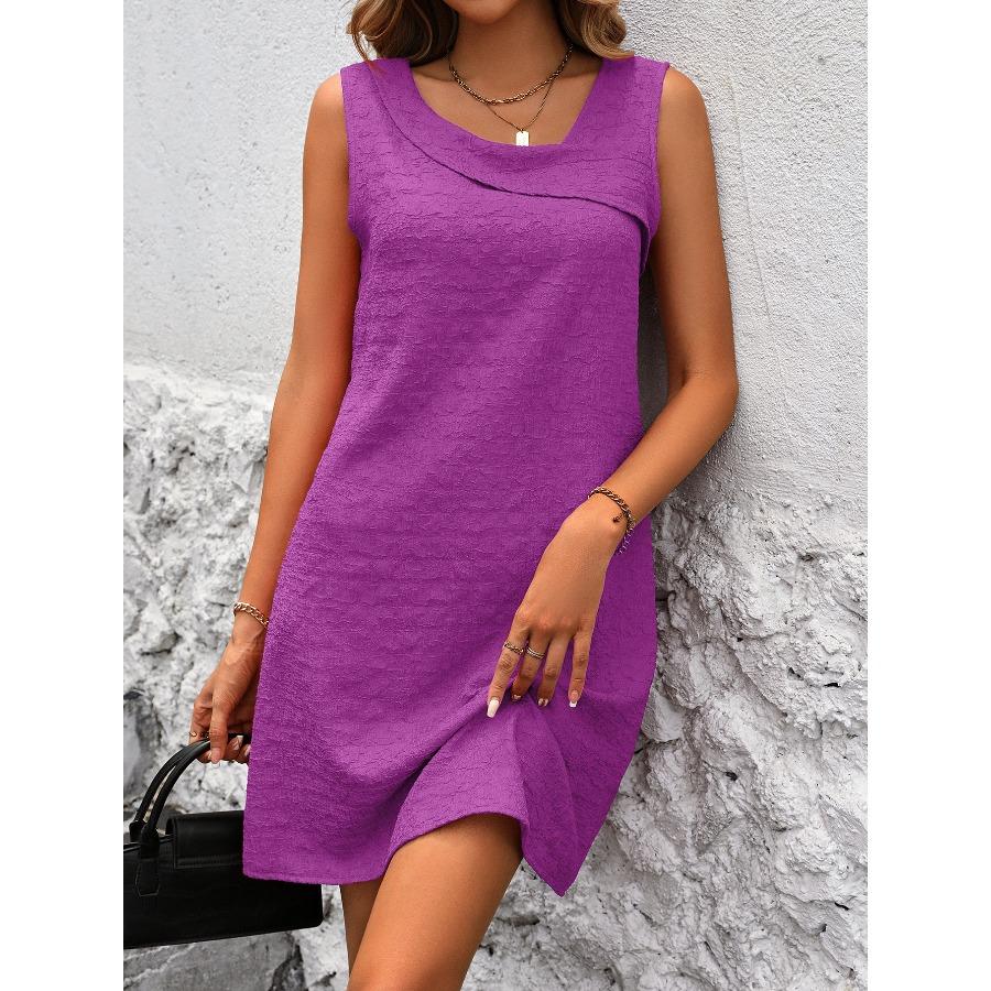 Women's Emperament Commuting Solid Color Loose Dress Faashion Sleeveless Dress