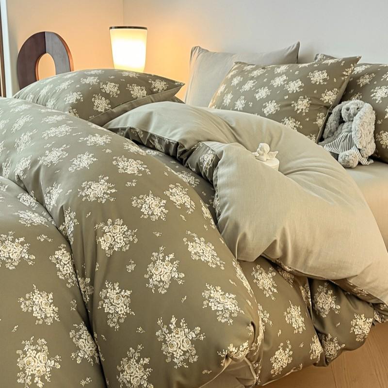 100% Cotton Bedding Four-piece Set, Skin-friendly and Breathable Quilt Cover, Bed Sheet Pillowcase Set