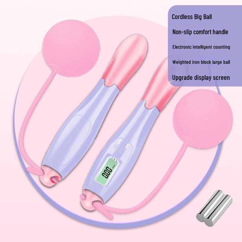 Wireless Cordless Weighted Jump Rope with Large Ball - Smart Fitness for Women