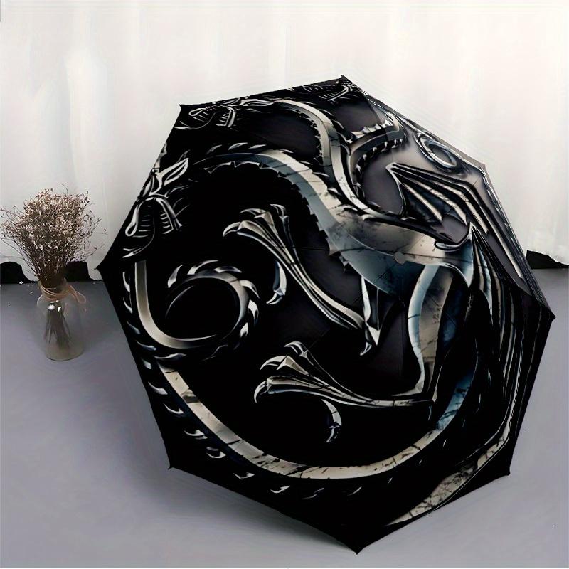 1pc Game of Thrones House Targaryen Windproof Automatic Cute Windproof Umbrella, Lightweight for Women/Men, Perfect Christmas Gift a0811199