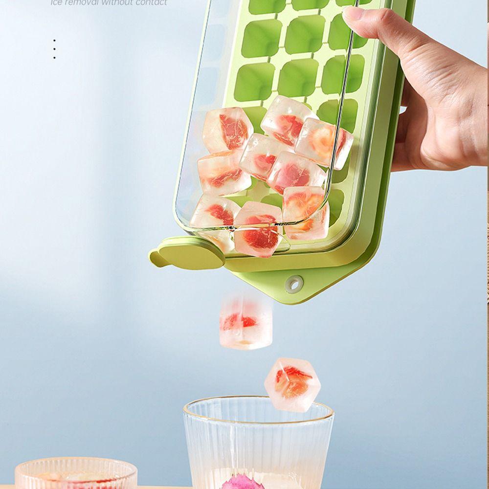 Food Grade Silicone 2in1 Ice Cube Straw Cups Press Type Ice Cube Tray Ice Tray Mold Travel