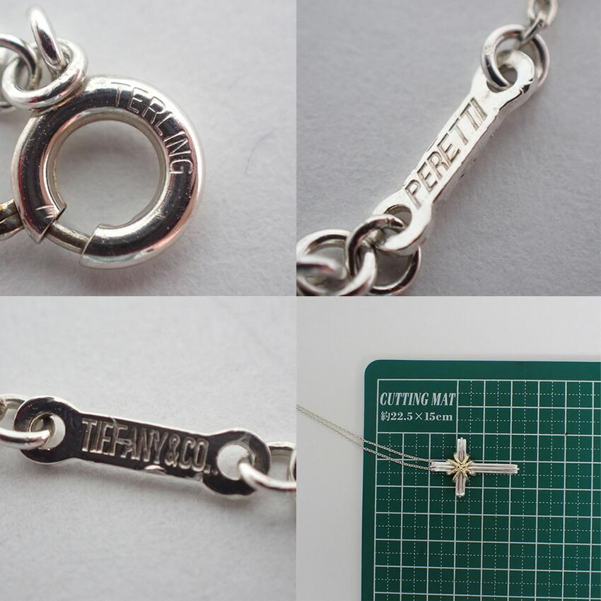 [Used] TIFFANY/Tiffany 925/750 Cross Pendant/necklace/g467-32