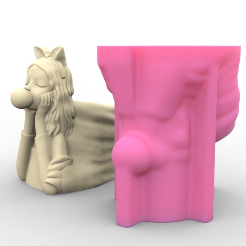 Blubberblasen Mädchen Silikon Topf Form Sukkulenten Blumentopf Ton Zement Gips Formen DIY Haus Garten Blumentöpfe Form