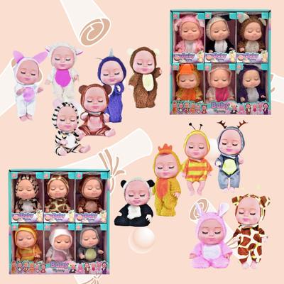 5-Inch Sleeping Baby Doll with Animal Outfit - 13CM BJD Reborn Simulation Doll