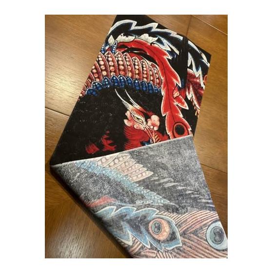 Ukiyo-e Tenugui Hand Towel: Hokusai's "Phoenix Gazing In All Directions" - 100% Cotton, Made In Japan, Tokka Fabric