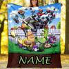 Customizable Plants vs. Zombies Throw Blanket – Personalized Name, All-Season Cozy Snug Blanket, Machine Washable, Personalized Blanket