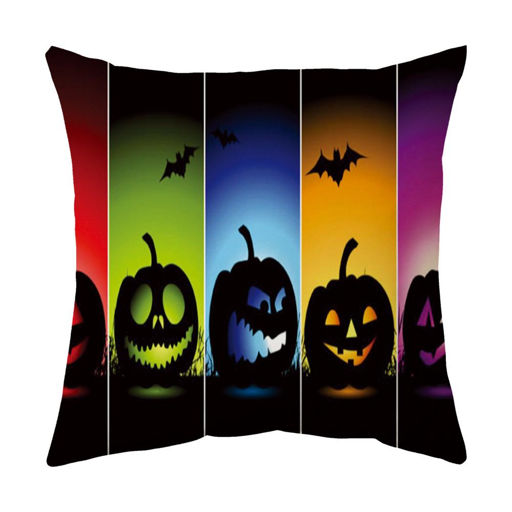 Halloween Cartoon Backrest Sofa Pillow Case Pillow Case Decoration Peach Skin Pillow Cushion Nordic Living Room