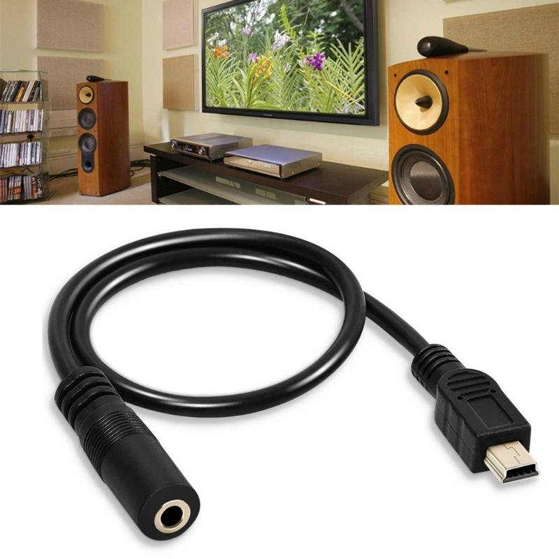 DC3.5mm Female To Mini 5Pin Male Microphones Earphones Connected To Phone Sound Cable