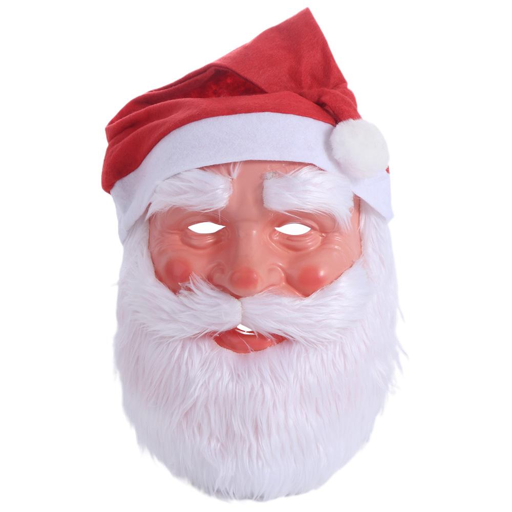 Face Cover Santa Claus Beard Mask Hat Set 3D Cosplay Accessories Funny Christmas Decoration Adult