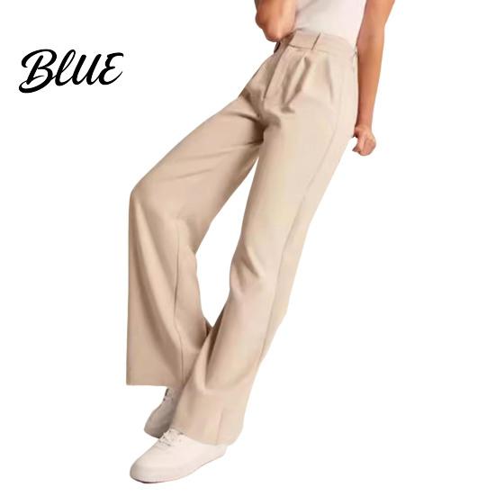 Commuting Outfit Women Suit Pants Button Zipper Fly Solid Color Trousers Pocket Decoration with Pockets