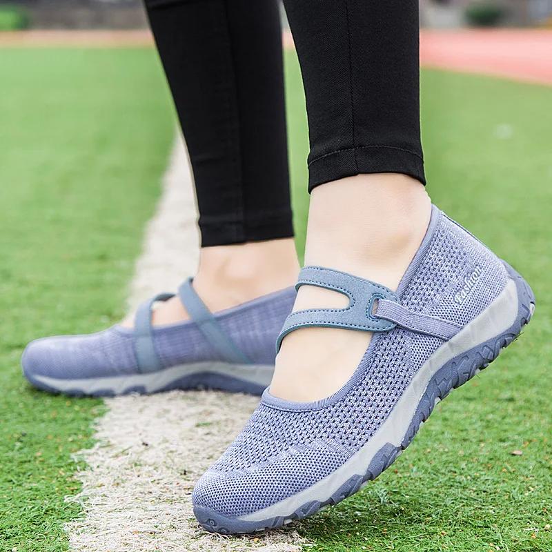  New Fashion Summer Sneakers Women's Shoes Mom Leisure Soft Bottom Breathable Air Woman Mesh Walking Dance Shoes