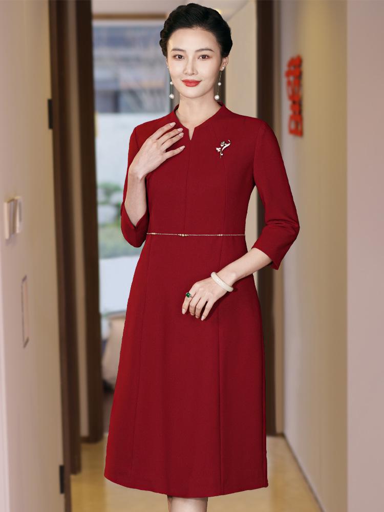 2024 Elegant Wine Red Plus Size Mother of the Bride Dress