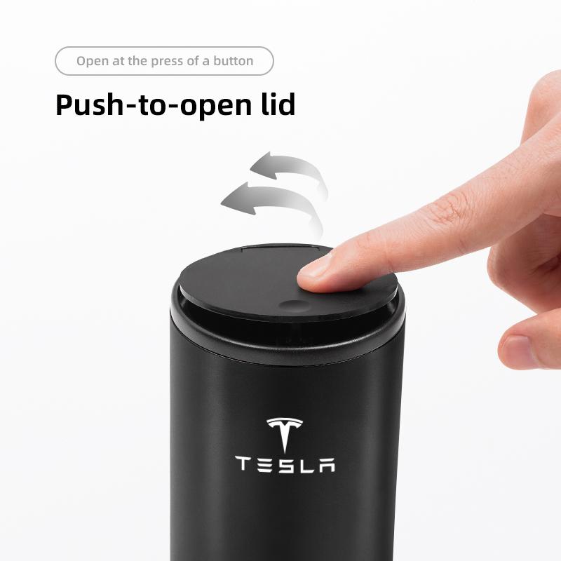 Car Trash Bin Alloy Garbage Can Car Organizer Storage Accessories Key For Tesla Y S Cybertruck X Bonina Model 3 Highland SpaceX