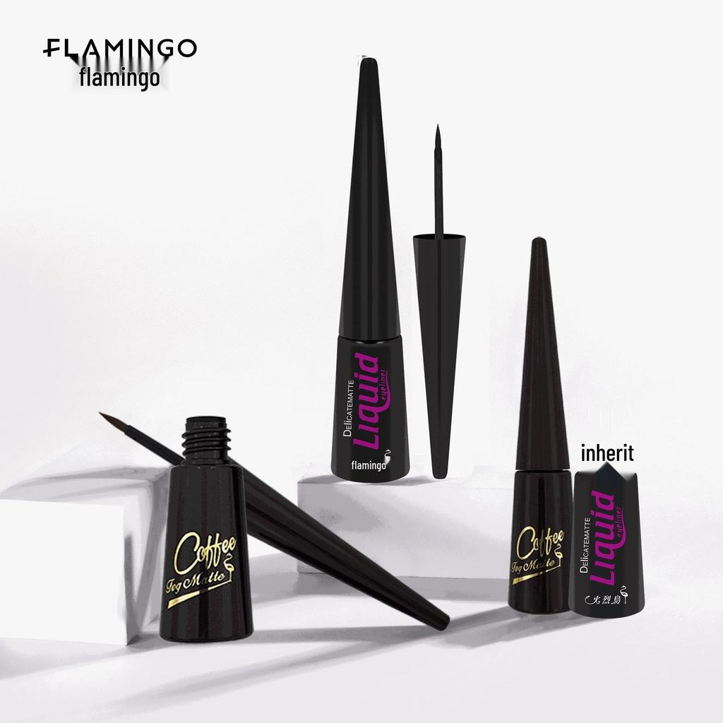 Flamingo Seiden-Nebel Kaffeebrauner Eyeliner - Einfach aufzutragen, Geschmeidig, Kein Verschmieren, für Schüler & Anfänger.