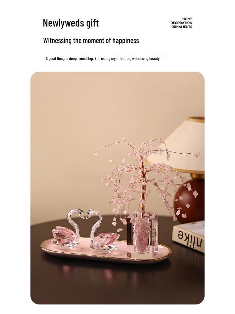 Swan Crystal Wedding Souvenir - Elegant Decor Gift for Couples & Friends