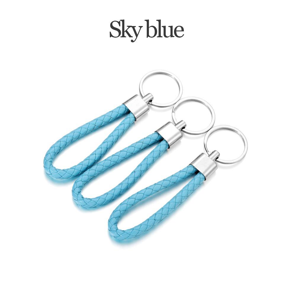 5Pcs/Pack PU Leather Braided Woven Rope Keychain DIY Bag Pendant Key Chain Holder Car Keyring Simple Multiuse Key Holder Gifts