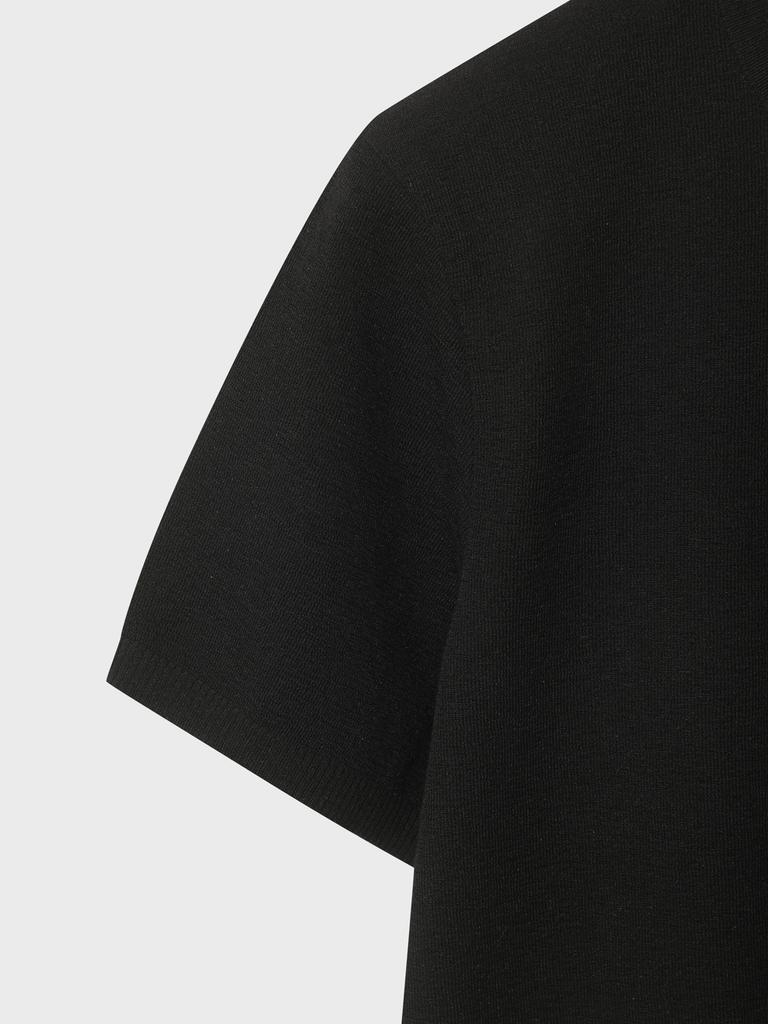 AND Z Men'S Slub Round Neck Short Sleeve T-Shirt_Blg2Er1001Bk
