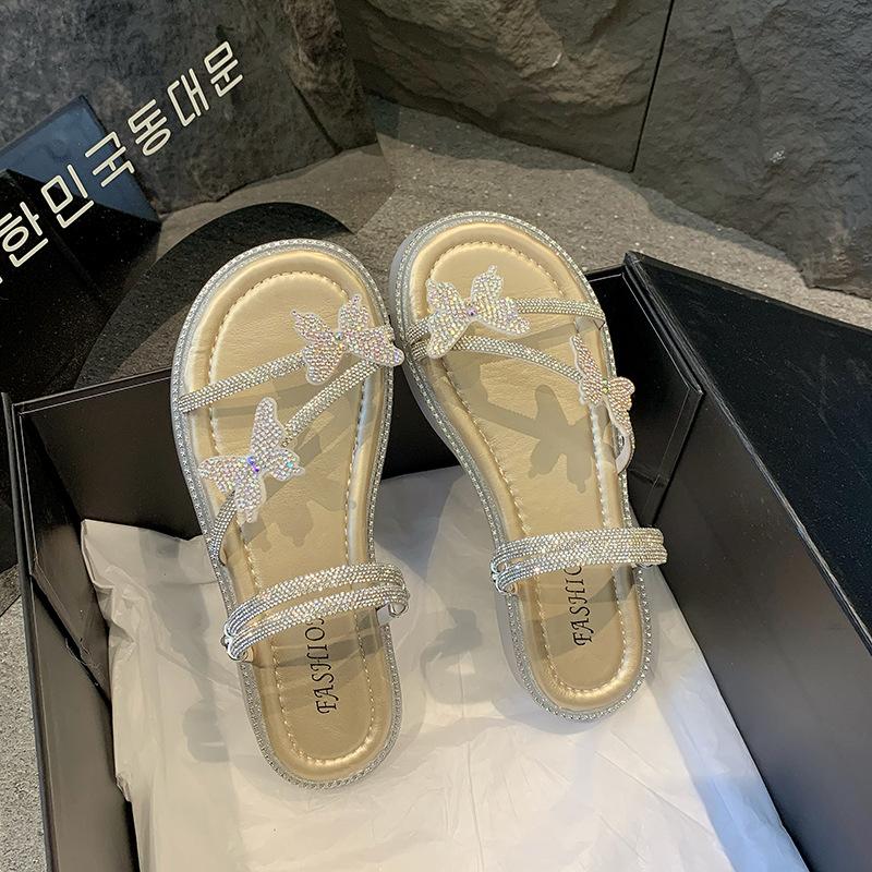 Roman sandals women's summer 2025 explosion fairy style temperament French style with skirt slippers women wear beach shoes