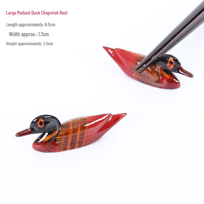 Kreatywny Podpórka pod Pałeczki w Kształcie Kaczki Mandaryńskiej - Uroczy Drewniany Uchwyt w Kształcie Zwierzęcia dla Restauracji i Hoteli