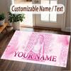 Custom Name Crystal Velvet Rug,Roxy Dekker Comfortable Anti Slip Floor Mat For Room Decoration
