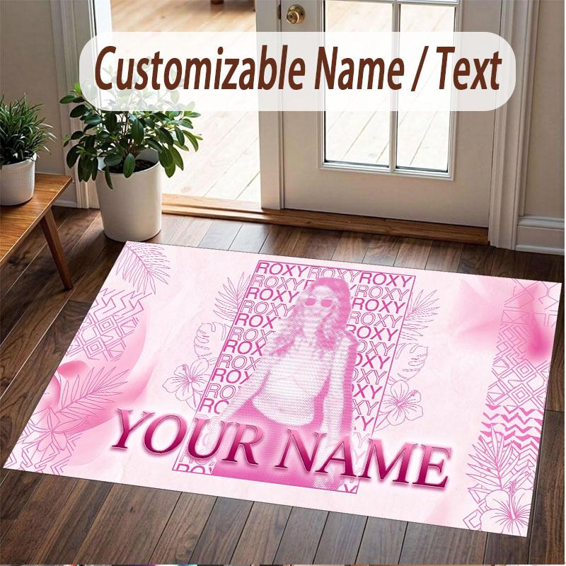 Custom Name Crystal Velvet Rug,Roxy Dekker Comfortable Anti Slip Floor Mat For Room Decoration